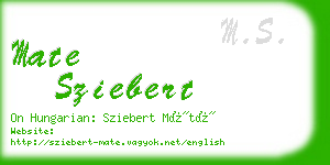 mate sziebert business card